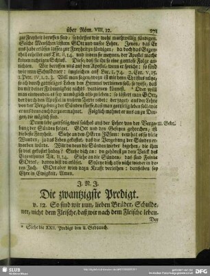 Die zwantzigste Predigt