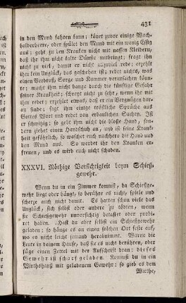 XXXVI. Nöthige Vorsichtigkeit beym Schießgewehr
