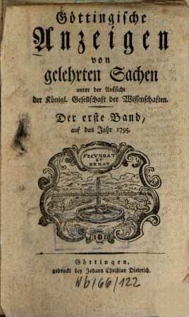Göttingische Anzeigen von gelehrten Sachen. 1795, 1