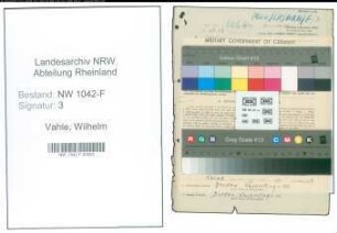 Entnazifizierung Wilhelm Vahle , geb. 01.04.1889 (Finanzbeamter)