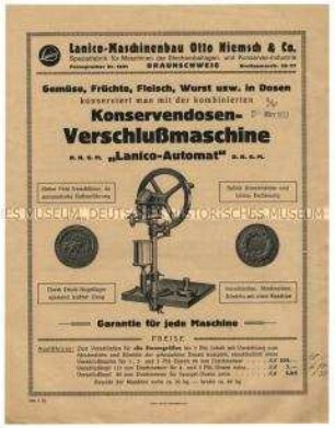 Konservendosen-Verschlußmaschine