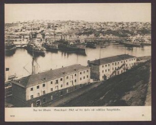 Aus der Ukraine. Sewastopol: Blick auf den Hafen mit russischen Kriegsschiffen.