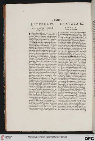 Epistola IX / Lettera IX