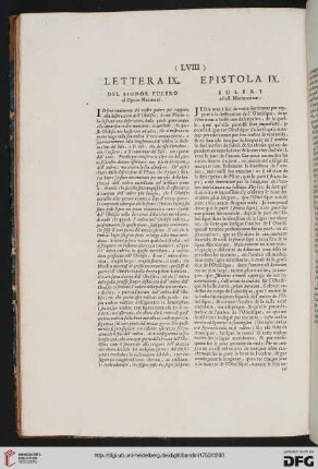 Epistola IX / Lettera IX