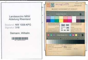 Entnazifizierung Wilhelm Deimann , geb. 11.10.1896 (Arbeiter)