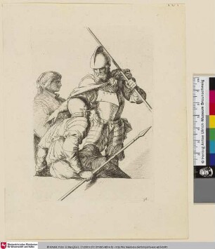 Salvator Rosa Invenit [Männer in Rüstung und mit Speeren]