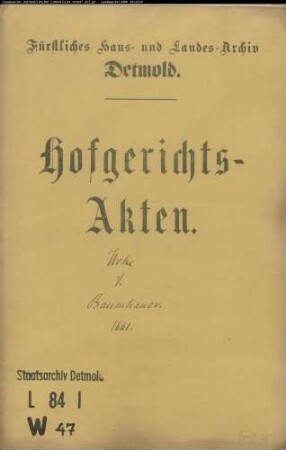 Weeke (Weke), Henrich gegen Hans Henrich Müller gen. Baumhauer - Brautschatz