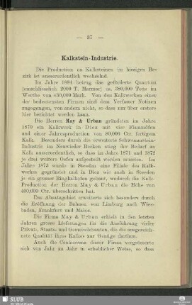 Kalkstein-Industrie