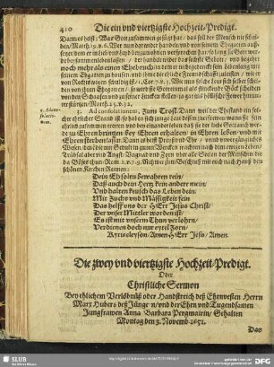 Die zwey und viertzigste Hochzeit-Predigt
