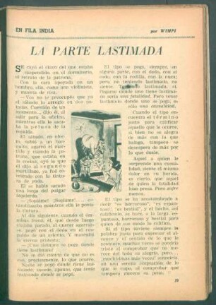 La parte lastimada : En fila india