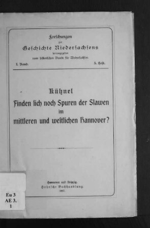 Finden sich noch Spuren der Slawen im mittleren und westlichen Hannover ?