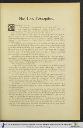 Nos Lois d’exception.