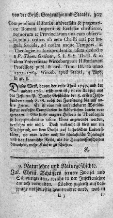 9. Naturlehre und Naturgeschichte.