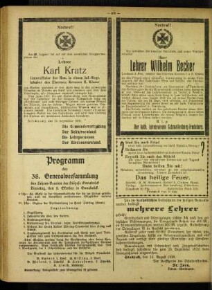 Nachruf! : Herr Lehrer Wilhelm Becker