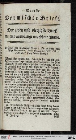 Der zwey und vierzigste Brief