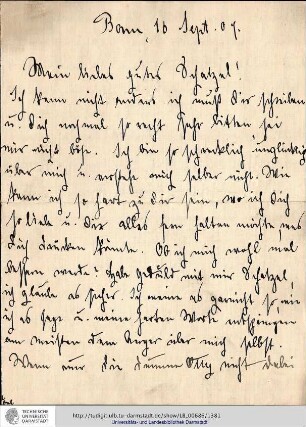 Brief vom 16.09.1907