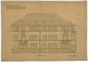 Billing, Hermann; Karlsruhe (Baden-Württemberg), Kriegsstr. 144-146; Doppelhaus Cramer- Hirschfelder - Fassade (Straßenansicht)