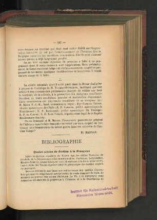 Bibliographie.