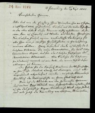 [Brief des Barons von Asch an Heyne vom 17./29.09.1802]