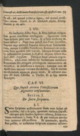 Cap. VI. Que singuli errores Pontificiorum dogmatici confutantur
