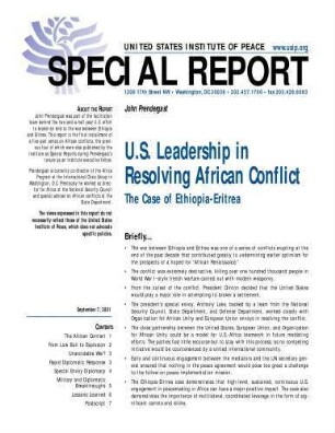 U.S. leadership in resolving African conflict : the case of Ethiopia-Eritrea