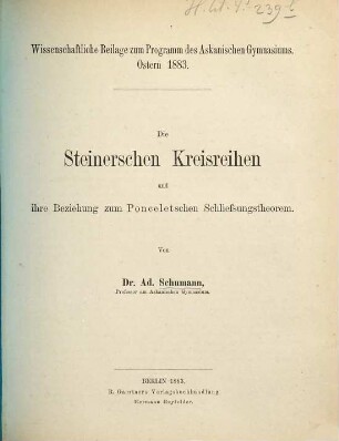 Bericht über das Schuljahr .... 1882/83