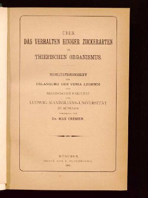 Über das Verhalten einiger Zuckerarten im thierischen Organismus
