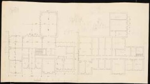 Schloss auf asymetrischem Grundriss: Grundriss Keller- und Erdgeschoss