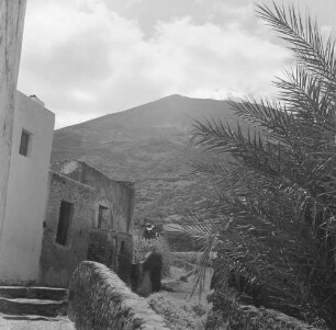 Stromboli, Blick vom Ort zum Vulkan
