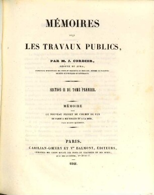 Mémoires sur les travaux publics, 1,2
