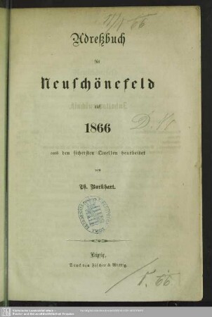 1866: Adreßbuch für Neuschönefeld : auf ...