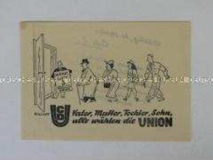 Illustriertes Flugblatt der CDU zu den Wahlen in der Sowjetischen Besatzungszone 1946