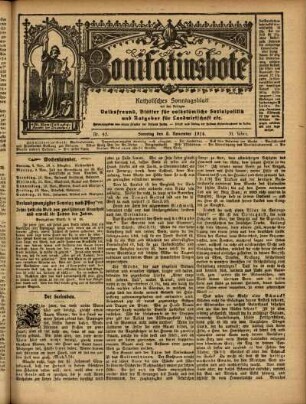 Ausgabe vom Sonntag, den 08. November 1914.