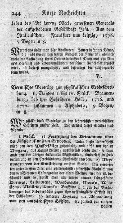 Vermischte Beyträge zur physikalischen Erdbeschreibung. Bd.2.,St.1-4.