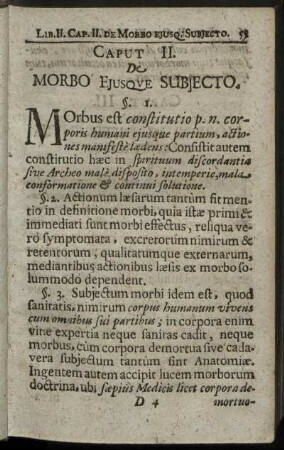 Caput II. De Morbo Eiusque Subiecto