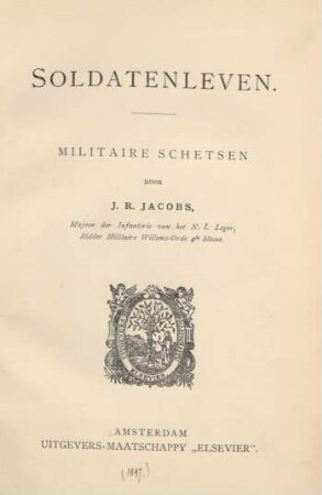 Soldatenleven : militaire schetsen