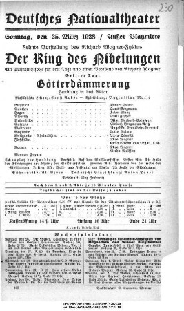 Der Ring des Nibelungen Dritter Tag: Götterdämmerung