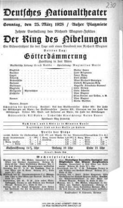 Der Ring des Nibelungen Dritter Tag: Götterdämmerung