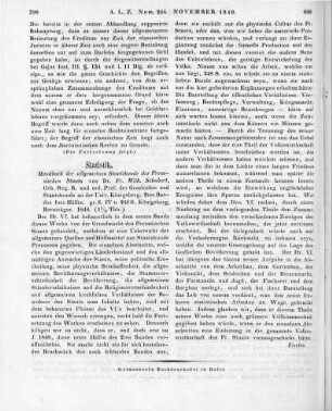 Schubert, F. W.: Handbuch der allgemeinen Staatskunde des preussischen Staats. Bd. 2, erste Hälfte. Königsberg: Bornträger 1848