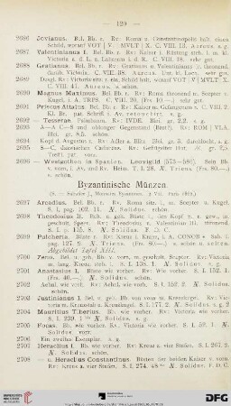 Byzantinische Münzen (Nr. 2697-2724)