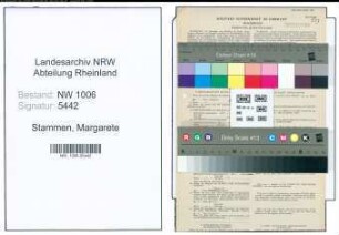 Entnazifizierung Margarete Stammen , geb. 11.11.1907 ()