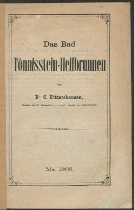 Das Bad Tönnisstein-Heilbrunnen