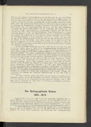 Das Hydrographische Bureau. 1861-1879.