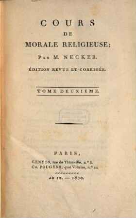 Cours De Morale Religieuse. 2