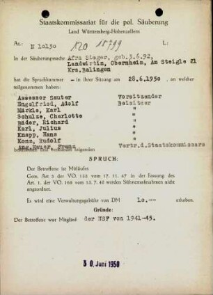 Sieger, Afra