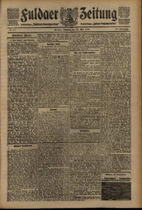 Zweite Ausgabe vom Dienstag, den 25. Mai 1909.