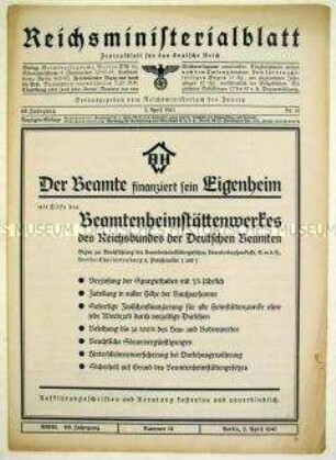 Mitteilungsblatt des Reichsministeriums des Innern