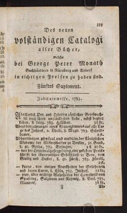 333-428, Fünftes Suplement. Jubilatemesse, 1783.