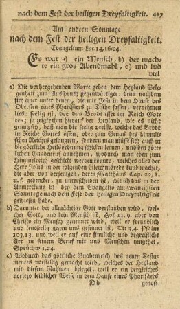 Am andern Sonntage nach dem Fest der heiligen Dreyfaltigkeit