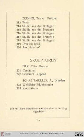 Skulpturen (Nr. 221-224)